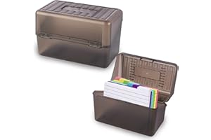 Connextion 2 Stück Karteikarten Box,Lernkarteibox Karteikasten für 800 Karten A7 A8,2 Karteikartenbox, Tragbare Karteikassette für Lernen Notizen Schulsachen Büro Zuhause (Grau)