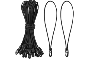 35 st korta bungee-rep med krokar Tunga bungee-remmar med krokar, 25 cm UV-beständiga svarta bungee-elastiska remmar med krok