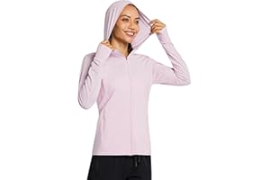 MASKERT Damen UV Shirt Sonnenschutz Hoodie Laufshirt Langarm Full Zip Funktionsshirt Wandershirts Sportshirt Running mit Taschen Outdoor Jacke UPF 50+