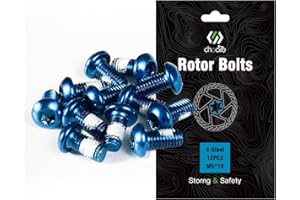 CNCLOL MTB Disc Rotor Bolts，M5x10mm Brake Rotor Screws，12Pcs Steel Rotor Bolts for Bike（red/blue/orange/green/Black/gold）