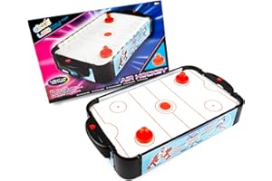 abeec Tabletop Air Hockey Game – LED Light-Up Air Hockey Table for Kids & Adults – Compact & Portable Set with 2 Pushers & 2 Pucks – Family Fun & Arcade Thrills