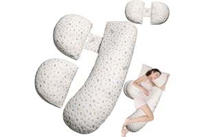 Oasisgalore Pregnancy Pillows for Sleeping, Soft Pregnancy Body Pillow Maternity Wedge Pillow with Adjustable and Removable Cooling Cover Support for Back Legs Belly Hips (Grey)