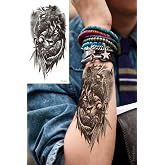 BearPear Gladiator Tattoo, Lion Tattoo, Warrior Tattoo, Temporary Tattoo, Male Temporary Tattoo, Arm and Body Tattoo
