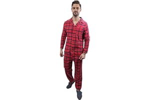 KRUXADER Mens Cotton Flannel Pajamas Winter Warm PJs