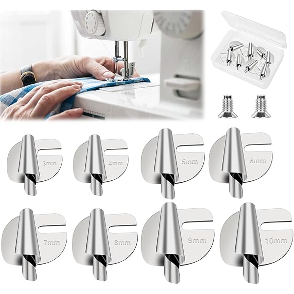Set 4 Piedini Per Orlo Arrotolato - Guida Cuciture 3-6mm Per Macchina Da Cucire Domestica - Foto 4
