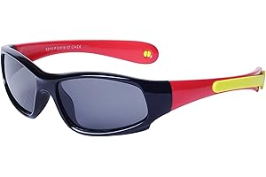 JOXIGO Wrap Deportivas Gafas de Sol Niño y Niña (3-6 años) Lentes Polarizadas UV400 Marco Flexible y con Bandas Antideslizantes
