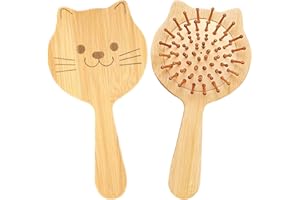 FUNNGY Spazzola per Capelli in Bambù,Spazzola Bamboo Bambini Mini Spazzola Capelli Spazzola Capelli Lisci Bambina Spazzola Mini Spazzola Capelli Bamboo Spazzola Capelli Ricci per Bambini Ragazze