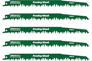 RRRST 5tlg Säbelsägeblätter Holz, 240mm 5TPI Säbelsägeblätt Zum Beschneiden von Brennholz, Nassholz, Rohholz, Weichholz, Grünholz, Zum Schneiden von Wurzeln, Einfach und Langlebig.