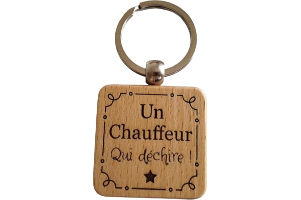 Porte-Clés en Bois Gravé Personnalisé - Cadeau Unique pour Collègue de Travail, Ami, Famille - Porte Clef Idéal pour Cadeau de Noël, Anniversaire