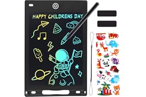 Januts LCD Writing Tablet 10 Inch Colourful Kids' Doodle & Scribble Boards Drawing Pad Graphic Tablet Educational Toddler Toys for 3 4 5 6 7 Year Old Boys Girls Stocking Fillers for Kids (Black)