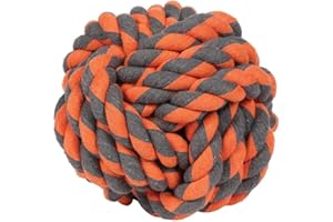 HAPPYPET Nuts for Knots Extreme Rope Ball Dog Toy Durable Strong Fun Interactive Chewing Playing Fetch Retrieve Tough Tugging for Small Medium Large Breeds