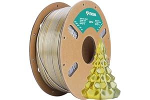 PLA Filament 1,75 mm Silk, ENISINA Filament PLA Shiny Silky Shine do drukarek 3D, Precisão Dimensional +/- 0,03 mm, 1kg (Złoto & Srebro)