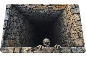Halloween dörrmatta läskig realistisk skalle 3D-hålseffekt | Halloween dörrmatta badrum matta för hem inomhus utomhus sovrum kök entré hall
