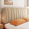 Baby Velvet Bed Headboard Covers Cotton Filling Short Plush Upholstered Stretch Bed Head Cover Bed Headboard Slipcover Double Single Queen King Head Board Protector for Bedroom Décor(Size:160cm,Color: