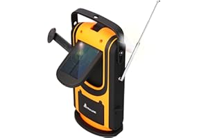 Extralink Radio Solar de Emergencia con Manivela Am/FM, Luz Lectura 4 Modos, Batería Recargable 6000 mAh con Salida USB-C, 6 Modos de Carga, Alarma SOS, para Uso Diario y Situaciones de Emergencia