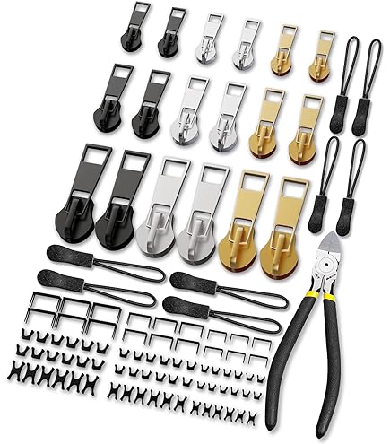 Wilcractk Curseur Fermeture Eclair, 12 Pièces Reparation Fermeture