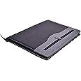 Dacto2pick PU Leather Professional File Folder for Documents and Certificates - 20 Leafs - Conference Folder - Business Organizer (Black)