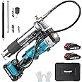Seesii Grease Gun, Innovative 2-in-1 Easy-to-Use Electric Grease Gun, 5.3 oz/min 12,000 PSI High-Efficiency Battery Powered Grease Gun Kit, Cordless Grease Gun with 2*2.0AH Batteries and Charger, B003