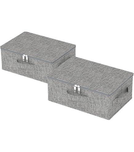 Stijve opvouwbare stoffen opbergdoos voor onder het bed met handgrepen