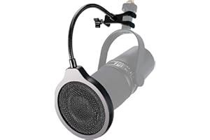 YOUSHARES MV7 Mic Windscreen - 4 Inch 3 Layers Pop Filter with Flexible 360° Gooseneck Clip Mic Mask Shield for MV7 Mic