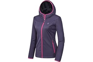 Little Donkey Andy - Giacca leggera con cappuccio in softshell da donna, per corsa, viaggi, escursionismo, antivento, idrorepellente