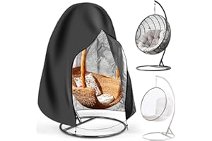 Tundwhite Hängesessel Abdeckung, Swing Egg Chair Cover,210D Oxford-Stoff Abdeckplane mit Kordelzug, Wasserdicht UV-Anti Winterfest Schutzhülle für Hängekorb, Hängeschaukel,190 x 115cm