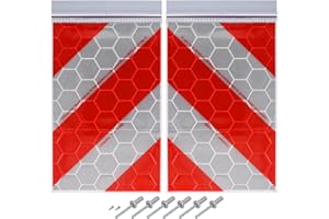 SAMETRUCK Ladebordwand Warnflaggen Satz mit Halter Warnmarkierung Ladebühne Hebebühne LKW