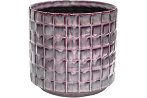 Ivyline Tarah Textured Glaze Planter in Blush - Durable and Stylish - Decorative Contemporary Indoor Ceramic Houseplant Flower Pot - H11cm x D10cm