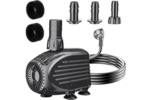 Biling Pompa per fontana ultra silenziosa, 35 W, 1500 l/h, con filtro, pompa per acquario, pompa sommersa per fontane e giochi d'acqua