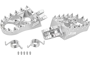 JXRACING JXR Sur Ron Foot Pegs - Upgraded Pedal Rests Surron Accessories for Light Bee Dirt Bike - Anodised Aluminium Motorcycle Footpegs (Silver)