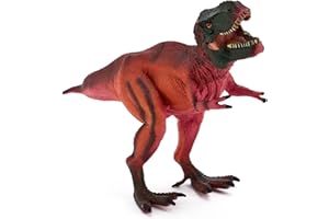 Zappi Co Childrens T-Rex Red/Black Dinosaur Figure Toy (27cm Length) Realistic Detailed Dino Collection for Kids - Action Figures for Playtime Fun & Learning (en Anglais Seulement)