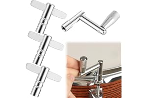FOGCOSY 4Pcs Drum Key Tool, 3 Standard Square Lug Drum Tuning Keys with 1 Fast Rotary Tuning Key, Adjustable Drums Wrench Tool, Universal Stainless Steel Drums Tuner Kit for All Drummers