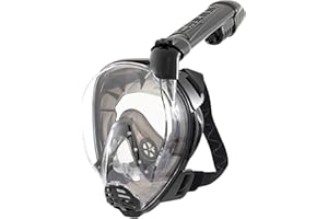 CRESSI Depuis 1946 - Komodo Full Face Masque intégral Dry pour Snorkeling Vision à 180° - CO2 Sûre - Silicone 100% Anti Buée - Tuba Latéral - Sangles Élastiques Réglables