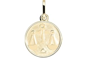 MyGold MOD-06017, Ciondolo segno zodiacale (senza catena), in oro giallo 333 (8 carati), piccolo, diametro 12 mm, rotondo