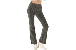 Nina Carter J221 Pantalon en velours côtelé stretch pour femme Taille haute Bootcut Vintage