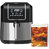 HOMCOM 6.5L Air Fryer, 1700W Air Fryer Oven with Digital Display, Rapid Air Circulation, Adjustable Temperature, Timer and No