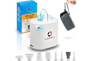 Fakiku Pompa Gonfiabili Elettrica Ricaricabile MULTIFUNZIONE - Sottovuoto Vestiti Gonfia Sgonfia Palloni e Palloncini - Pompa Per Materasso Gonfiabile Luce Led