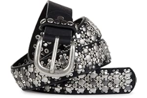 styleBREAKER Ceinture élégante au design vintage avec des rivets et des strass, ajustable, femme 03010052