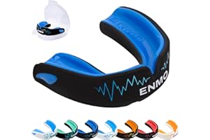 Enmo Maxilla Pro Gum Shield - Adult & Junior 10+ Mouth Guard with Case for Rugby, Boxing, Hockey and Contact Sports - Mouthguard with Boil & Bite, Breathing Channel Tech, Triple Layer
