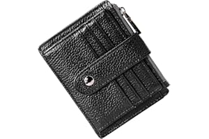 BTNEEU Porta Carte di Credito in Pelle RFID Blocco Portafoglio Sottile con Portamonete, Porta Carte di Credito con Cerniera, Portamonete Donna Piccolo Portafoglio Uomo Slim con 9 Slot Schede