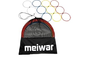 ‎MEIWAR meiwar Koordinationsringe - Koordinationsreifen im 12er Set in gelb, rot, blau I Agility Ringe für das Training im Sport I Fitnessreifen mit Tasche