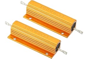 PATIKIL 2 Stück 100W 6 Ohm Aluminium Hülle Widerstand Gehäuse Draht Widerstände Schraube Tap Leistungswiderstand Goldton