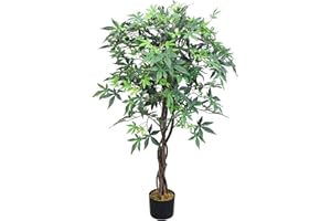 ‎DECOVEGO Decovego Ahorn Ahornbaum Kunstpflanze Künstliche Pflanze 120 cm Kunstbaum mit Echtbaum Innendekoration Kunst Pflanze wie echt im Topf