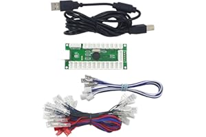SJ@JX SJJX Zero Delay USB Encoder LED Joystick Kit Arcade DIY Controller for PC Retropie Raspberry Pi MAME