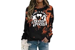 VVNTY Hocus Pocus Sweater Halloween Sweatshirt Women Halloween Casual Jumper