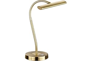 Trio Leuchten Curtis 579790108 lampa stołowa LED, metal mosiądz matowy, 1 x 4 W, 4 x dotykowy dotyk, elastyczne ramię