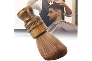 TMISHION Spazzola Per Spolverare Collo Taglio Capelli, Fibra Professionale Barbiere Manico In Legno Taglio Spolverino Spazzola Per Capelli Spezzata, Spolverino Viso Collo Per Parrucchiere Parrucchiere Barbi