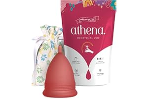 Athena Cup La Coupe Menstruelle La Plus Recommandée Comprend Un Sac Offert - Taille 1, Rouge Transparent