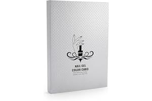 ‎PONGNAS Wzornik kolorów żelu do paznokci - ekspozytor na lakier do paznokci Książka do zdobienia paznokci z półką 2 rodzaje 216 kolorów (biały)