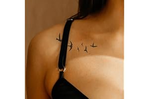 ‎INKSTER Inkster Tattoo - Fliegende Vögel | vegane & wasserfeste Temporäre Tattoos für Erwachsene - EU-Kosmetikzertifizierte Farbe - revolutionäres 2 Wochen Tattoo | Premium Klebetattoos & Fake Tattoo